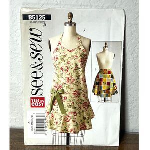 SEE & SEW B5125 Sewing Pattern Two Apron Options Cooking Cleaning Uncut S/M/L